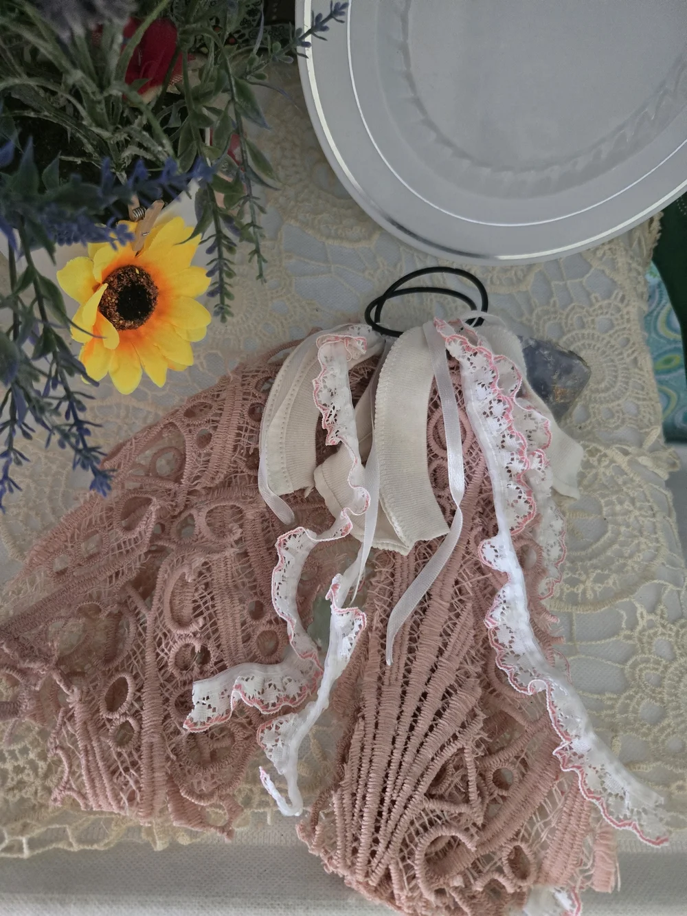 Boho Western Coastal Cowgirl Cowboy Calf Boots Rings Pink Lace Tassel Charms